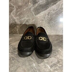 Salvatore Ferragamo Black Suede Gancini Loafers Men’s Size 9D Italy Luxury Bit